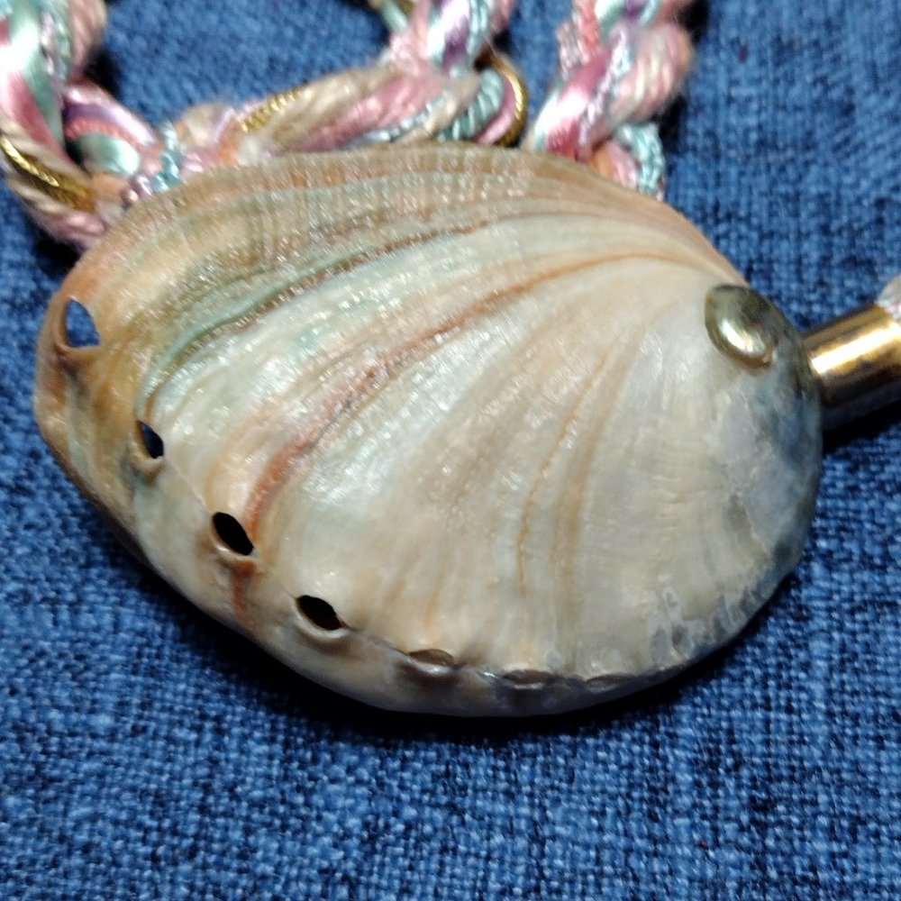 Sea Shell on Pastel Rope Necklace - Picture 2 of 5